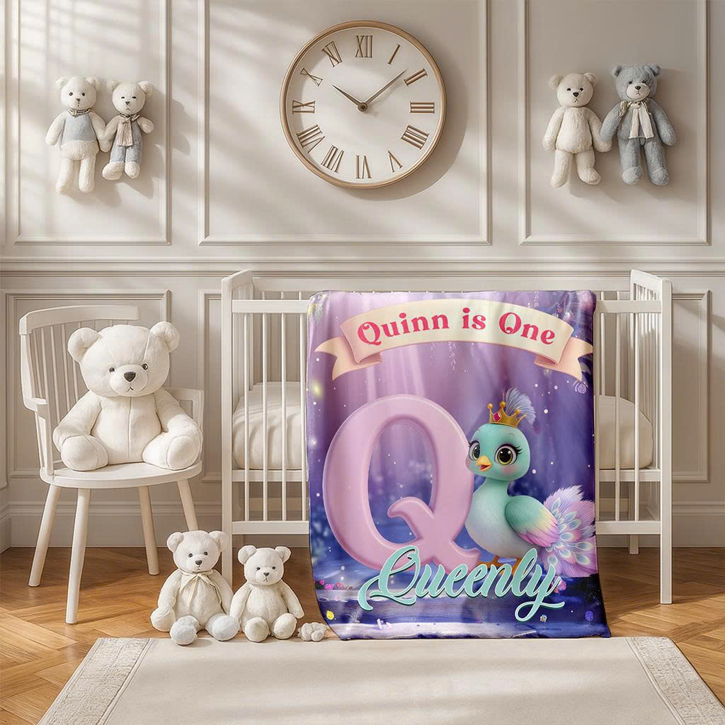 Personalized Letter Q Blanket for Kids | The Perfect Present for Quiet Cuddles | Soft & Calming Snuggle Blanket