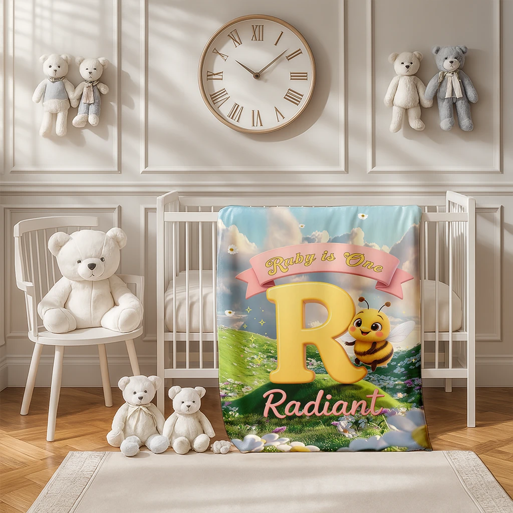 Personalized Letter R Blanket for Kids | A Restful Gift for a Remarkable Child | Unique Keepsake Blanket