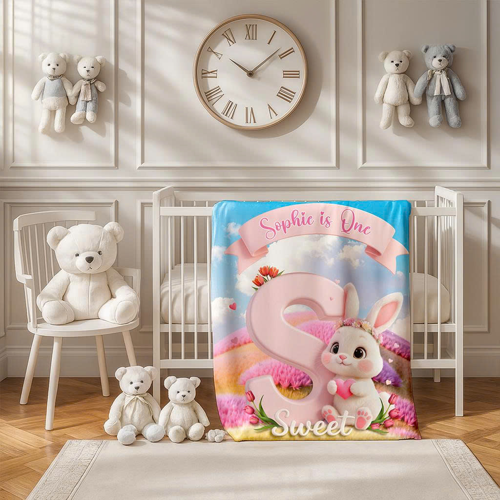 Personalized Letter S Blanket for Kids | A Shining Gift for a Little Superstar | Sparkling Snuggle Blanket