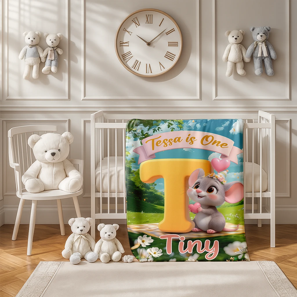 Personalized Letter T Blanket for Kids | A Timeless Gift for Your Tiniest Love | Unique Keepsake Blanket