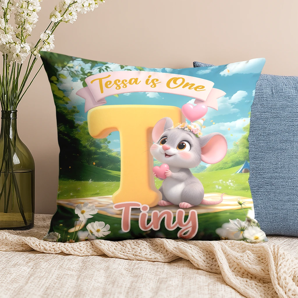Personalized Letter T Pillow for Kids | A Tiny Treasure for Tessa & Thomas | Cozy Nursery Decor Pillow