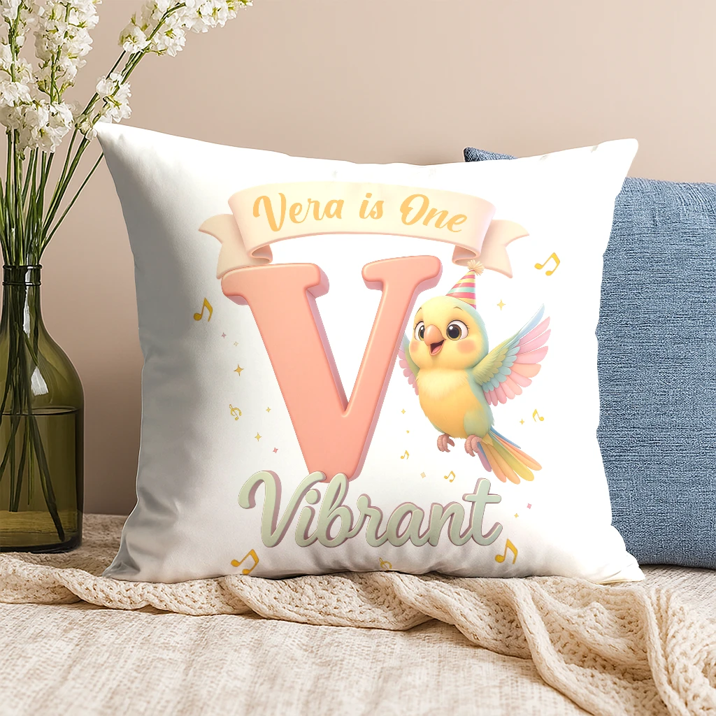 Personalized Letter V Pillow for Kids | A Valiant Gift for a Little Dreamer | Custom Initial Throw Pillow
