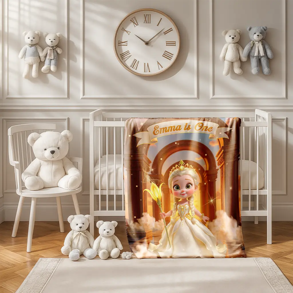 Personalized Lily Blanket for Baby | Gift for a Pure Soul | Sacred-Themed Nursery Comfort