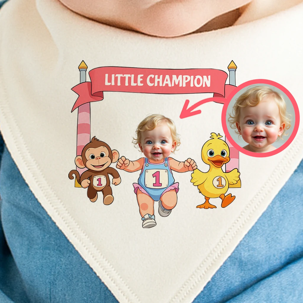 Personalized Little Champion Athletics Baby Bib Art – Unique Personalized Birthday & Newborn Gifts