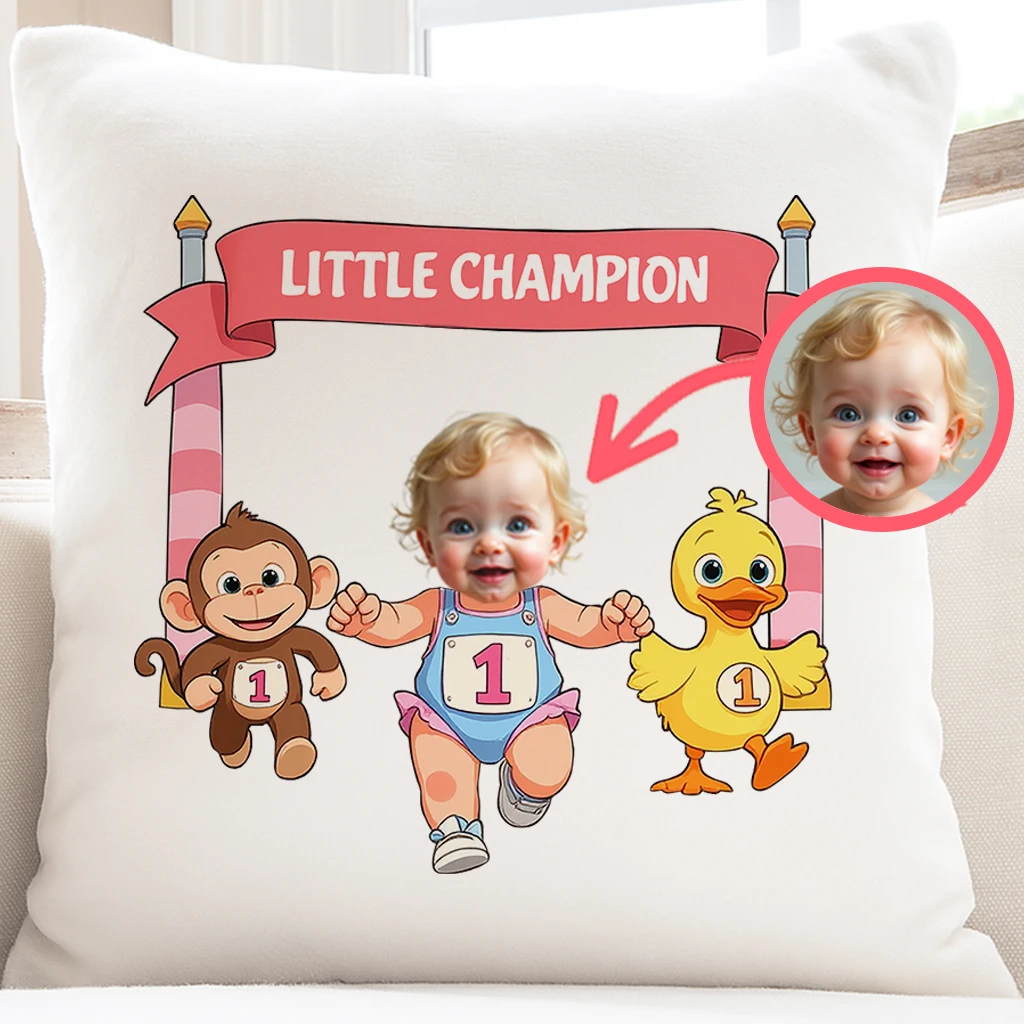 Personalized Little Champion Athletics Pillow Art – Custom Pillow Birthday & Newborn Gifts