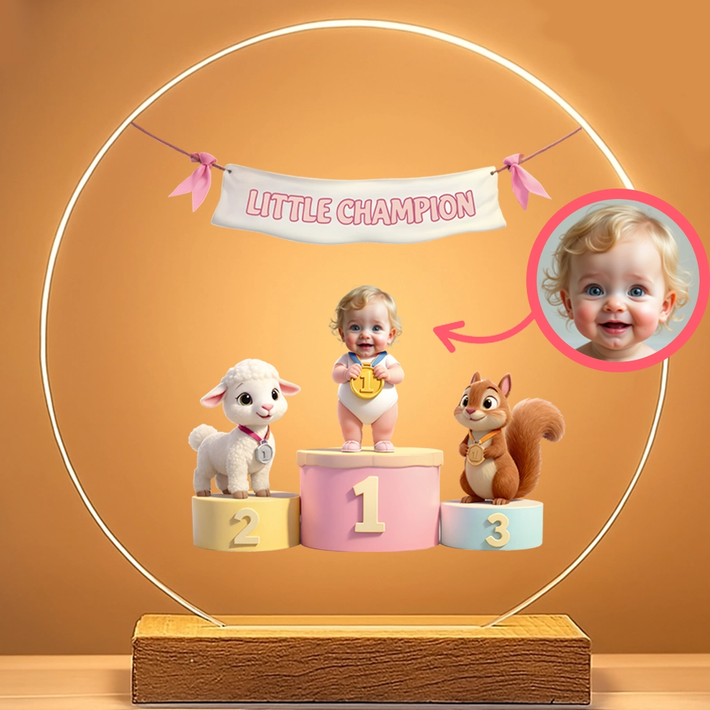 Personalized Little Champion Nightlight for Kids – A Loving Light for Your Little Sunshine – Custom Sports NightLight
