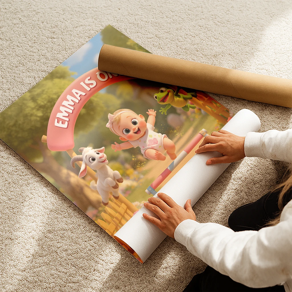 personalized little champion obstacle race canvas art