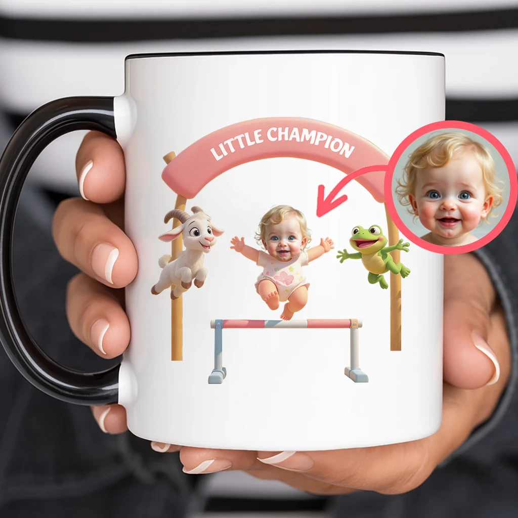 Personalized Little Champion Obstacle Race Mug Art – Customized Sports Gift for Kids – Unique Decor room and Birthday Gifts