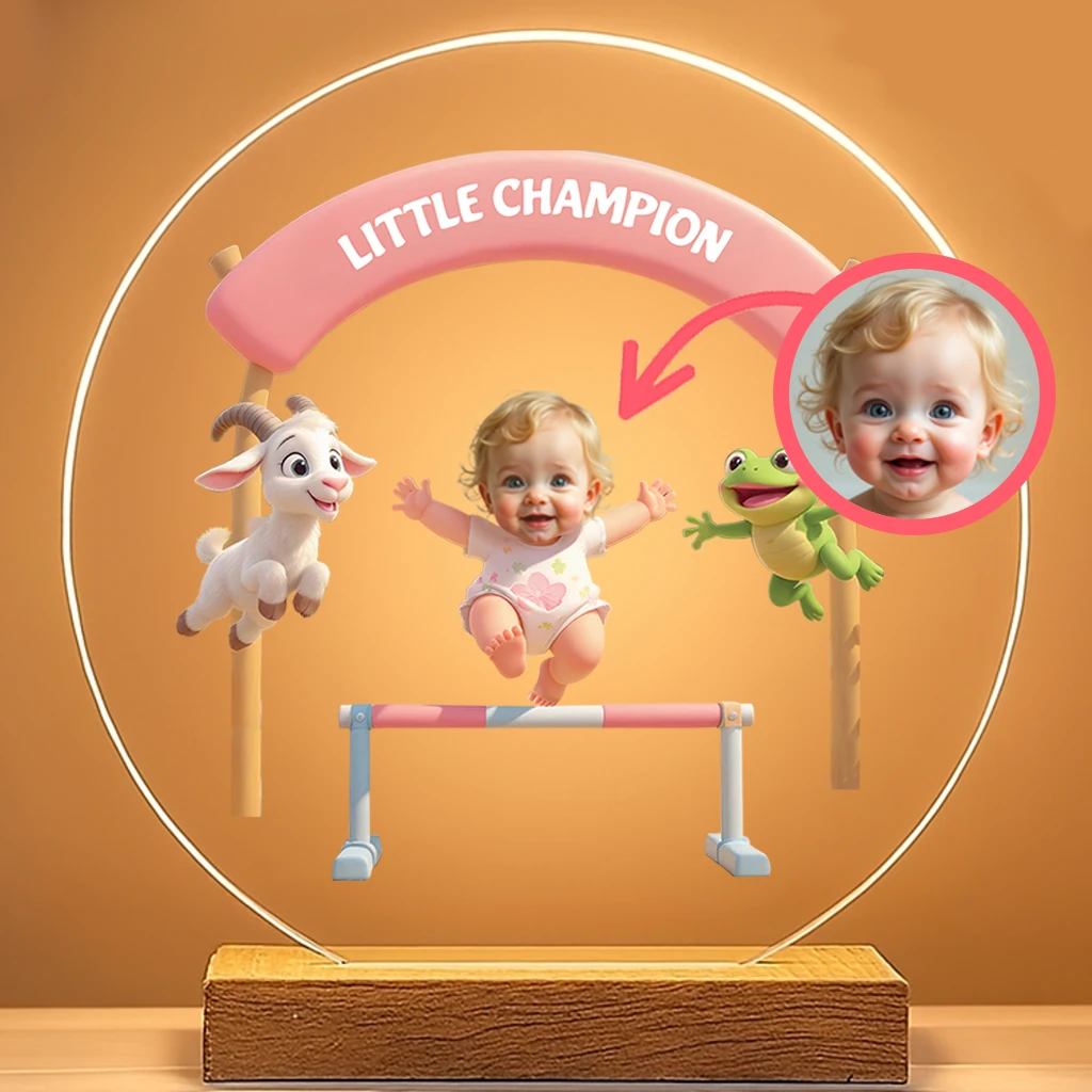Personalized Little Champion Obstacle Race Nightlight for Kids – A Loving Light for Your Little Sunshine – Custom Sports NightLight