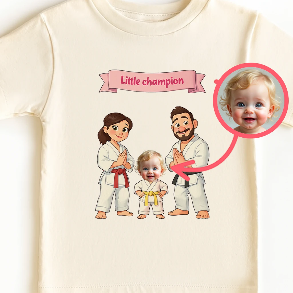Customized Martial Arts Family T-shirt Art – Unique Personalized Birthday & Newborn Gifts
