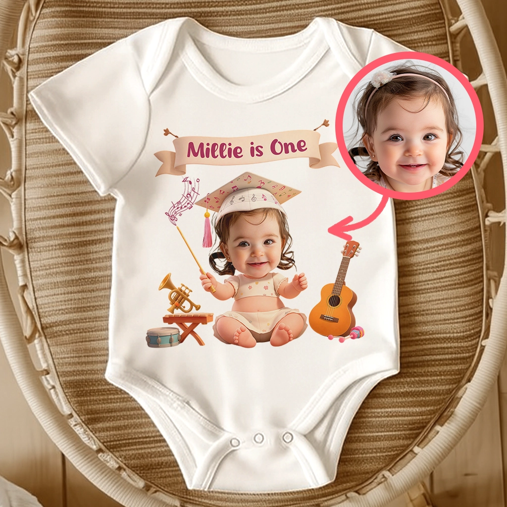 Personalized Musician Baby Onesie | Gift for a Little Maestro | Music Themed Baby Onesie