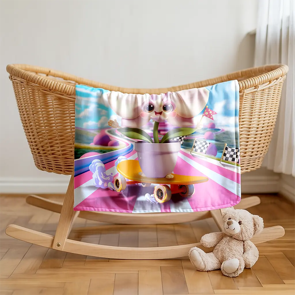 personalized orchid blanket for baby