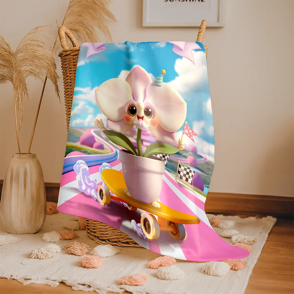 personalized orchid blanket for baby