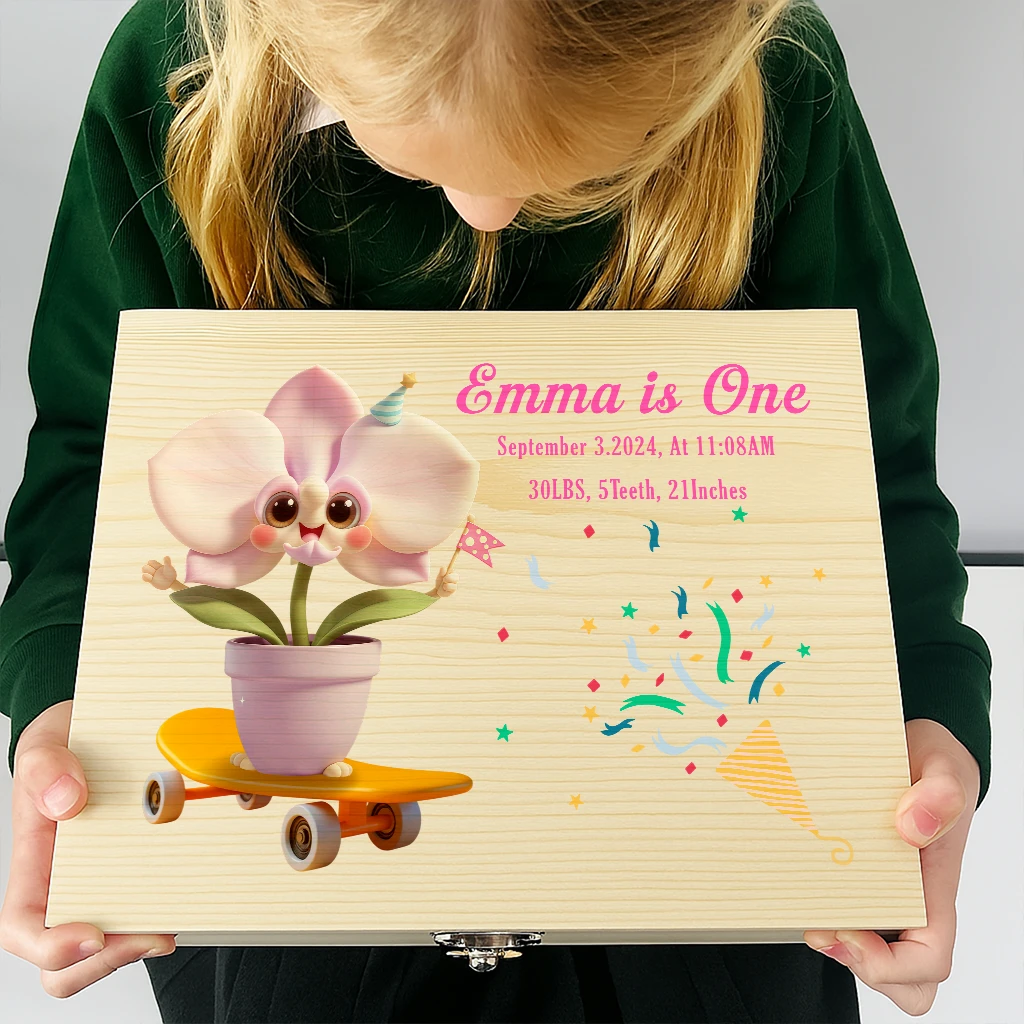 Personalized Orchid Memory Box