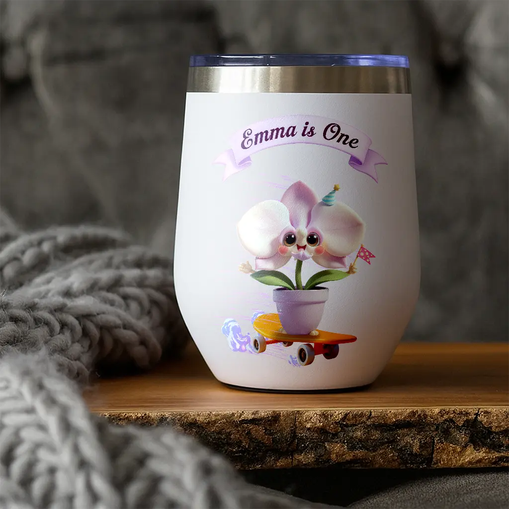 Personalized Orchid Tumbler for Kids | An Elegant Gift for Little Flower Enthusiasts | Exotic Floral Kids’ Drinkware
