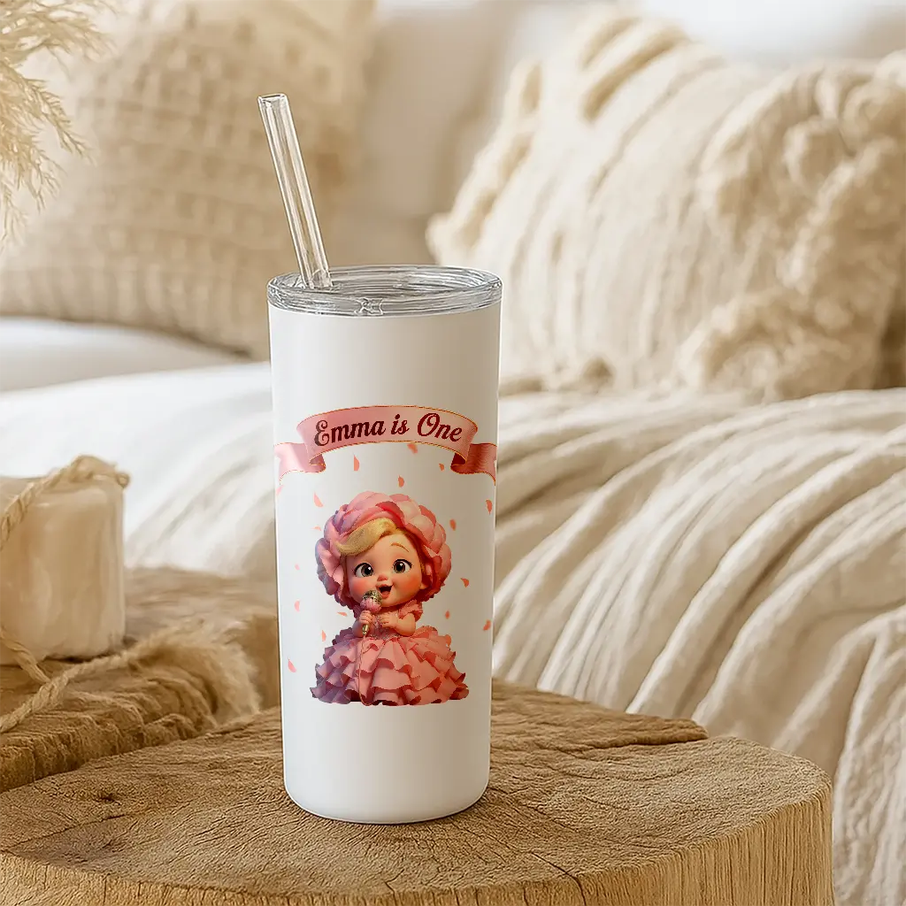 personalized peony tumbler for kids