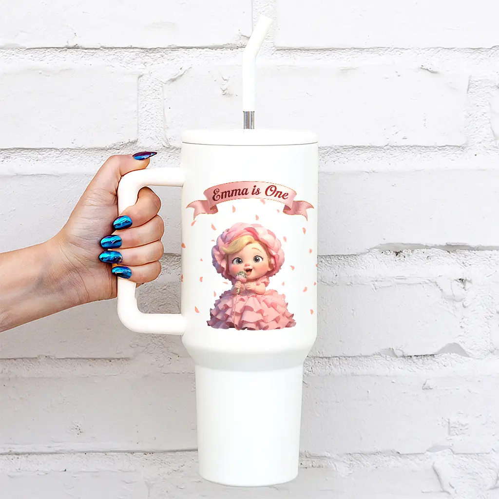 personalized peony tumbler for kids