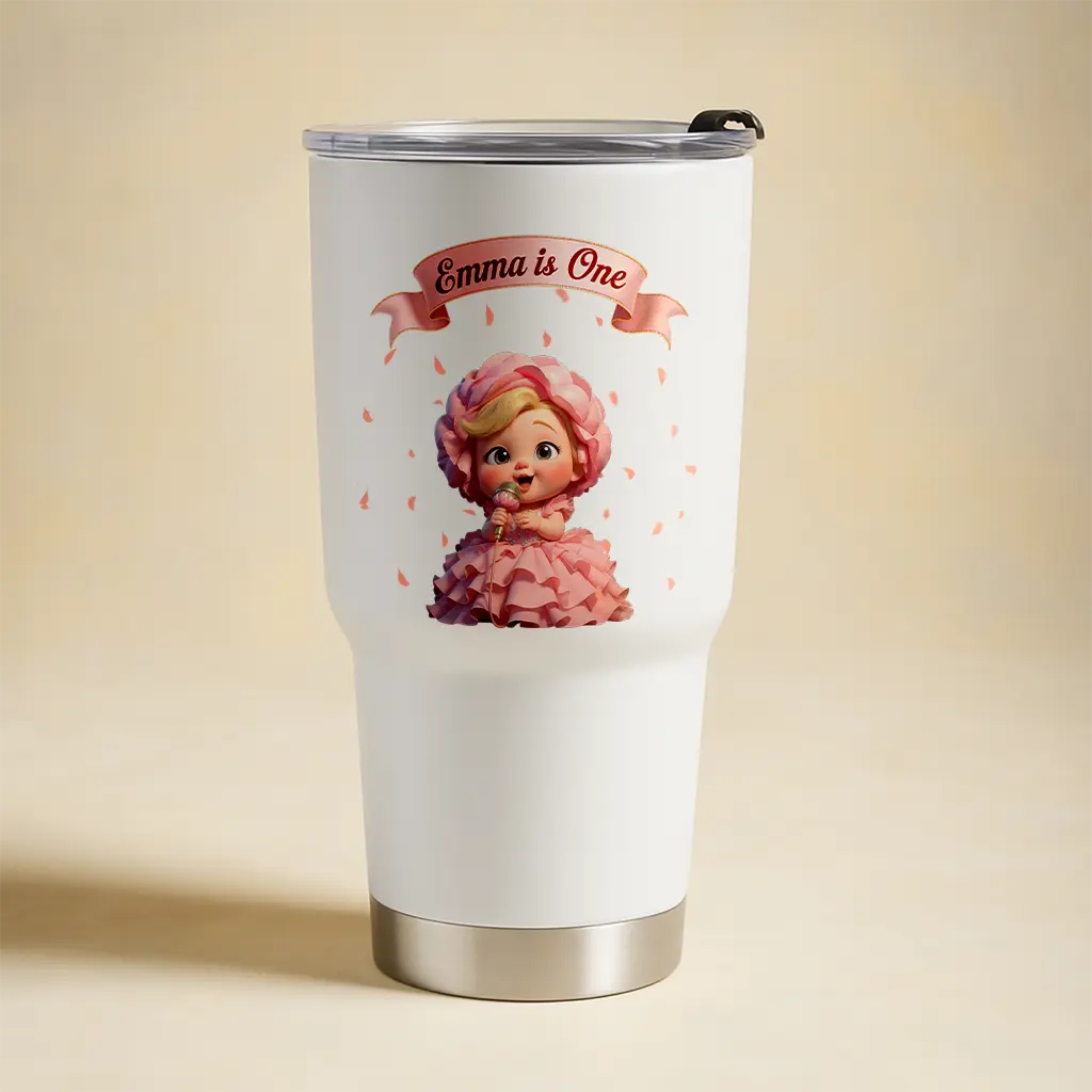 personalized peony tumbler for kids