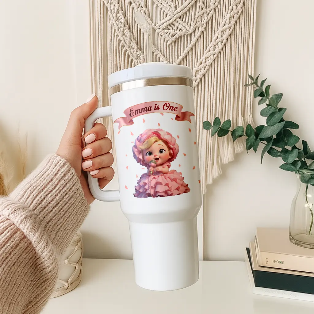 personalized peony tumbler for kids