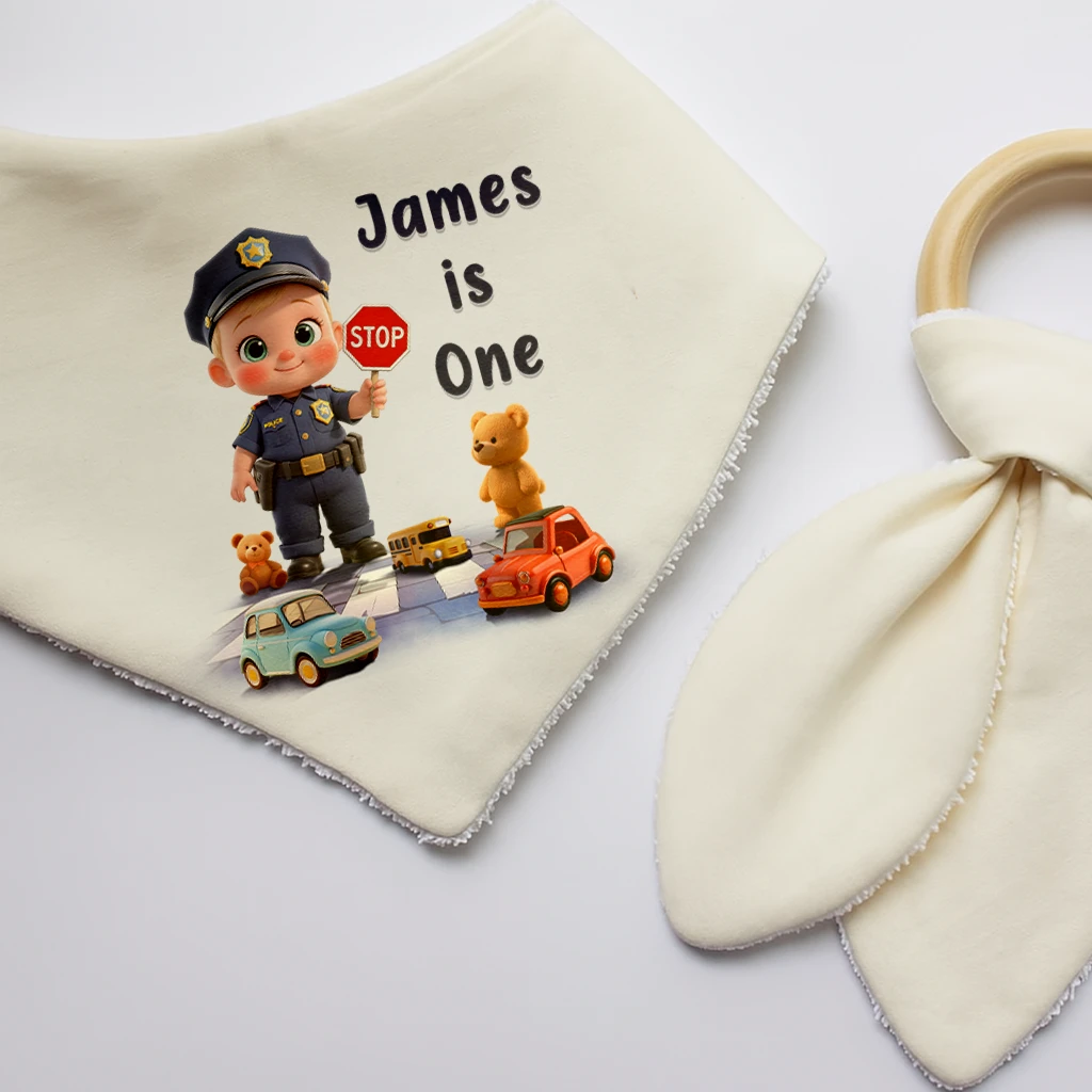 Personalized Police Baby Bib for Kids