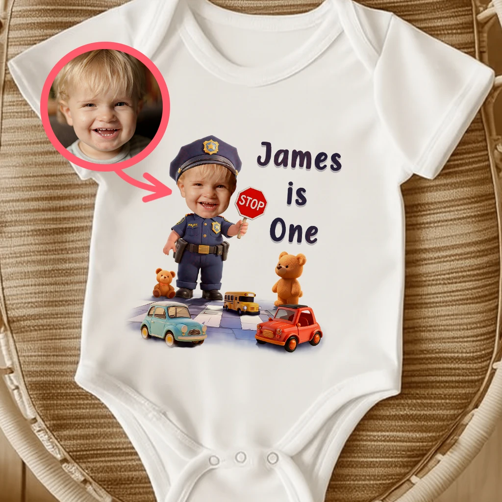 Personalized Police Baby Onesie | Gift for a Little Hero | Custom Hero Themed Bodysuit