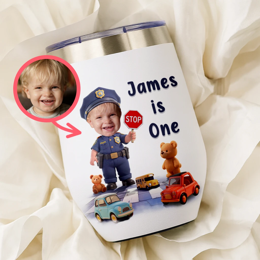Personalized Police Tumbler for Kids | A Heroic Gift for Little Protectors | Brave Law Enforcement Kids’ Drinkware