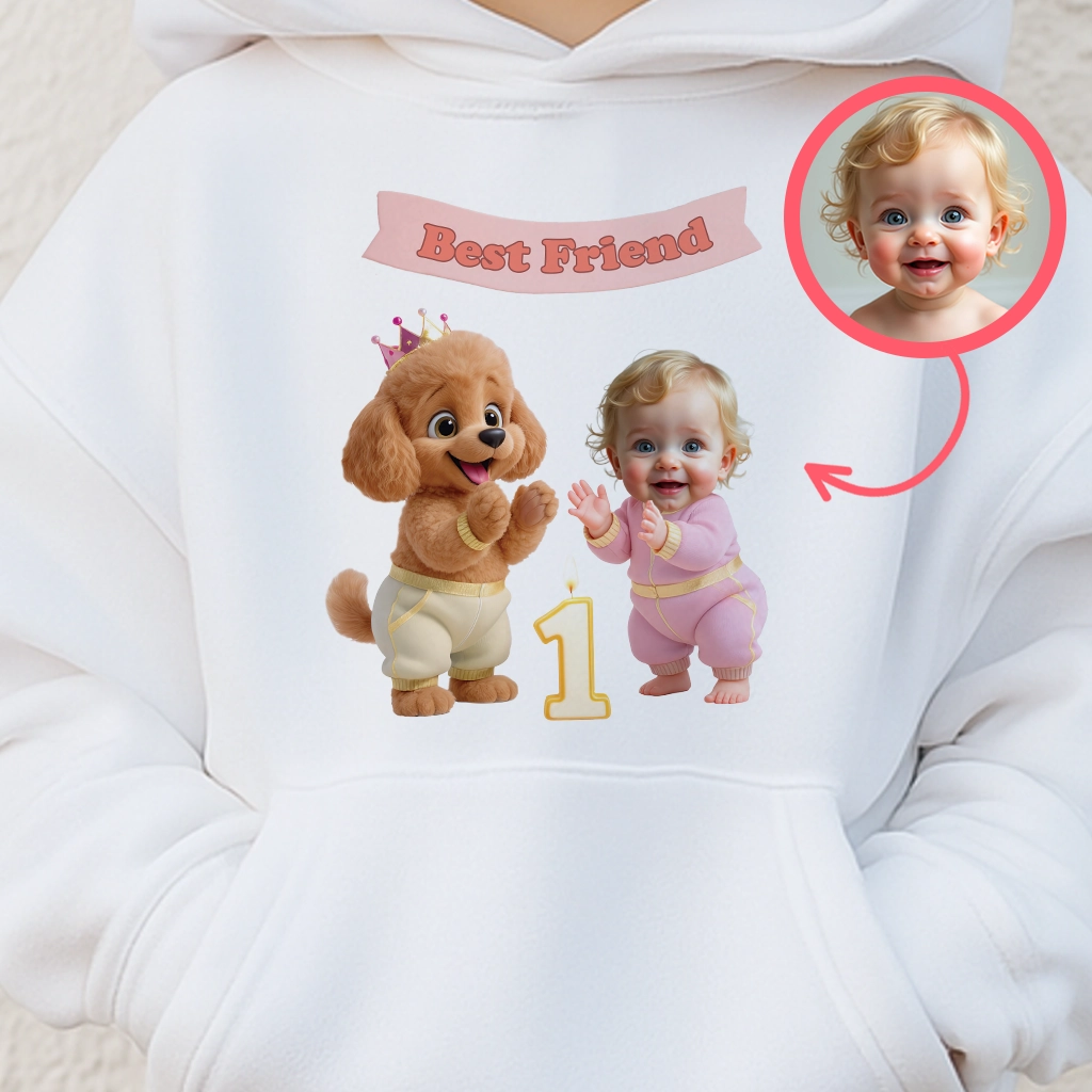 Personalized Poodle Hoodie Art – Special Personalized Pet Hoodie Painting for Kids – Custom Gift for Birthday