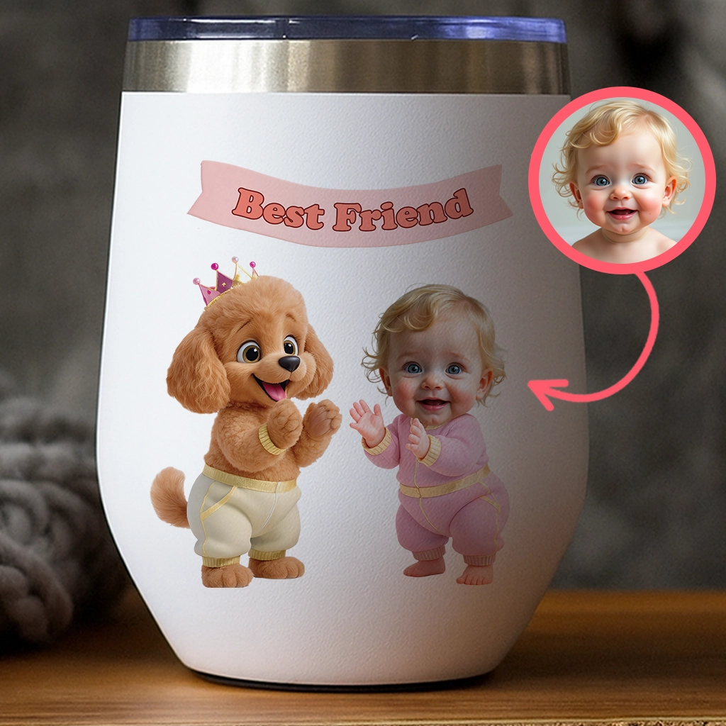 Personalized Poodle Tumbler Art – Special Personalized Pet  Tumbler Painting for Kids – Custom Gift for Birthday