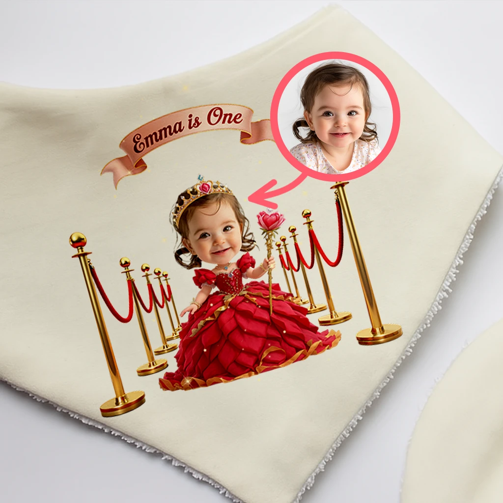 Personalized Rose Baby Bib for Kids| Little Bloom of Love Elegant Beauty Dreams Customized Special Decor Room & Birthday Gifts