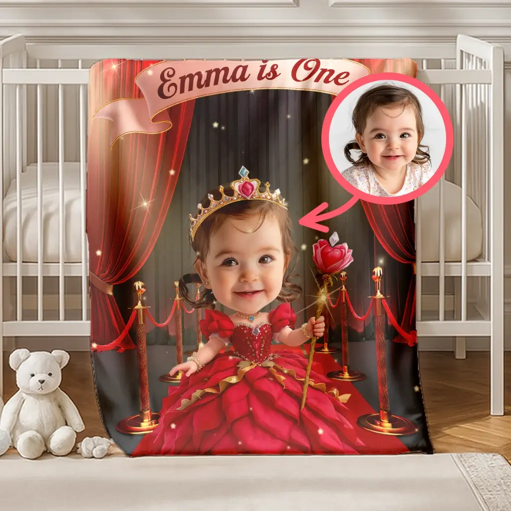 Personalized Rose Blanket for Baby | Gift for a Beloved Soul | Romantic-Themed Nursery Comfort