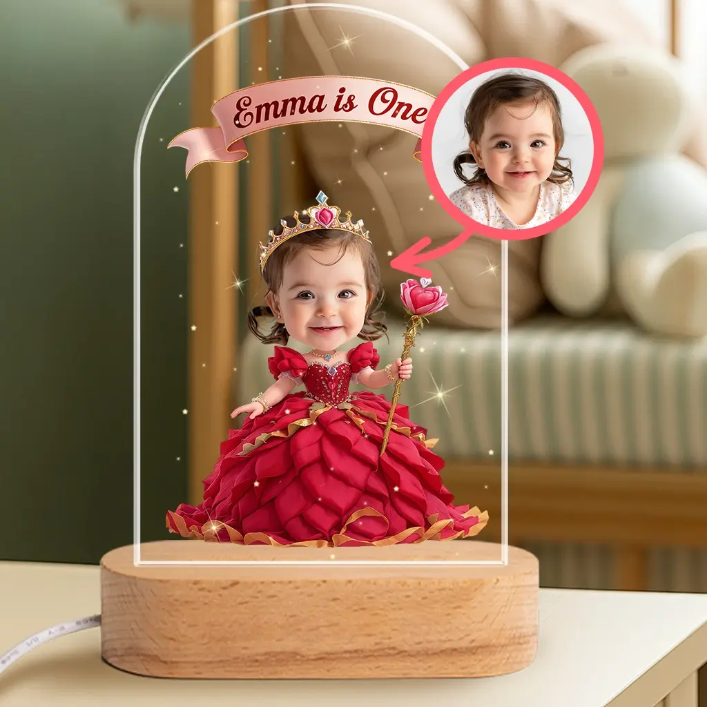 Personalized Rose Nightlight for Kids | A Gentle Glow for Sweet Dreams | Elegant Nursery Decor