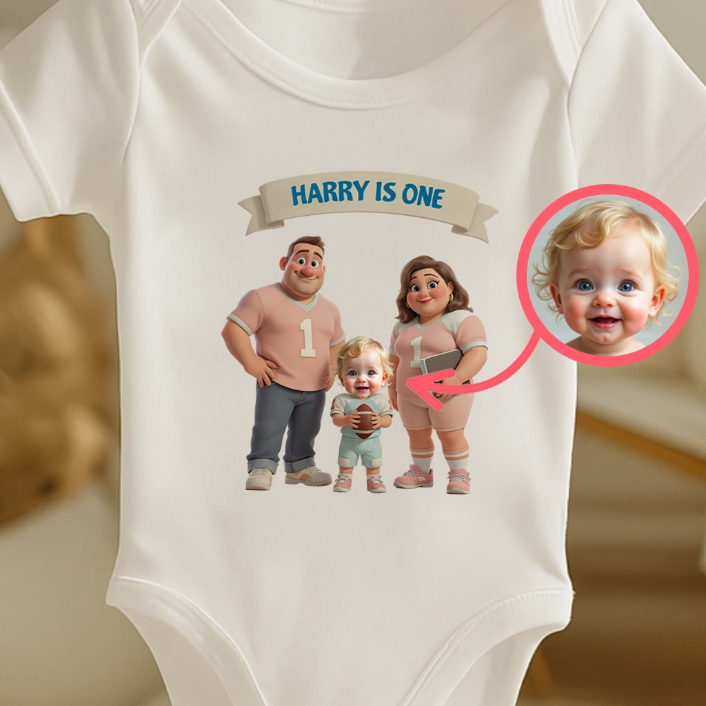 Personalized Rugby Family Baby Onesie Art – Special Decor room & Birthday Gifts for Kids