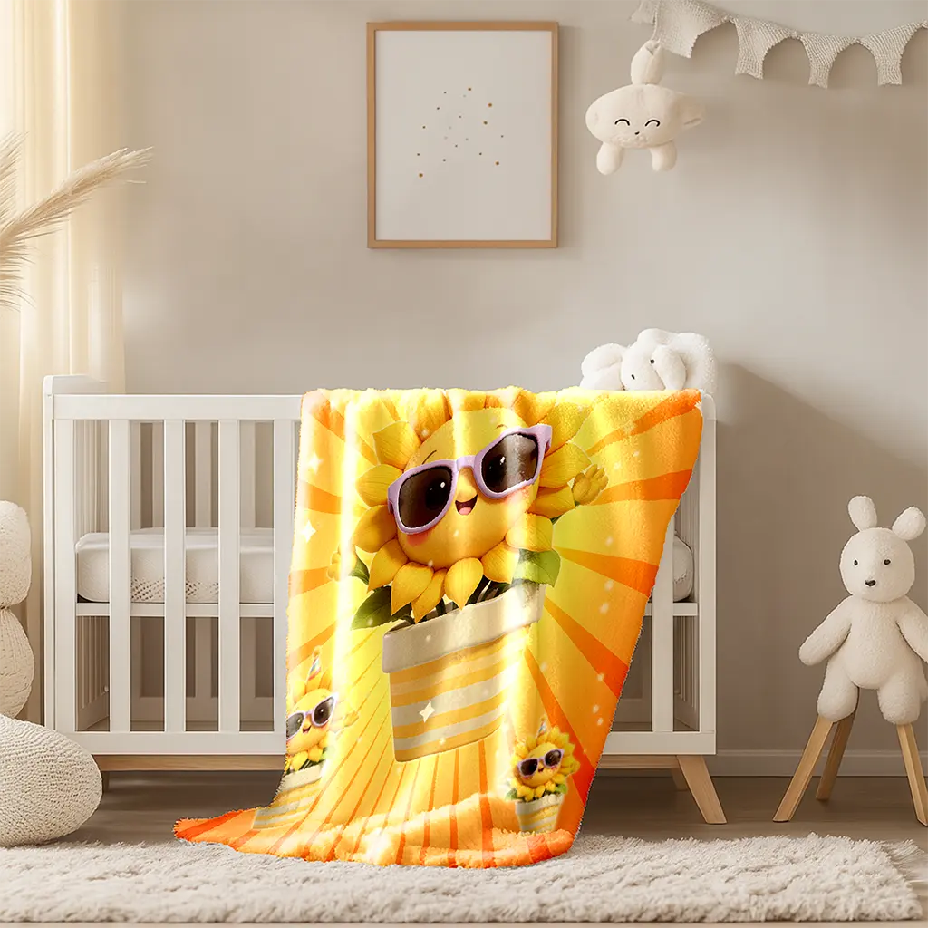 Personalized Sunflower Blanket for Baby