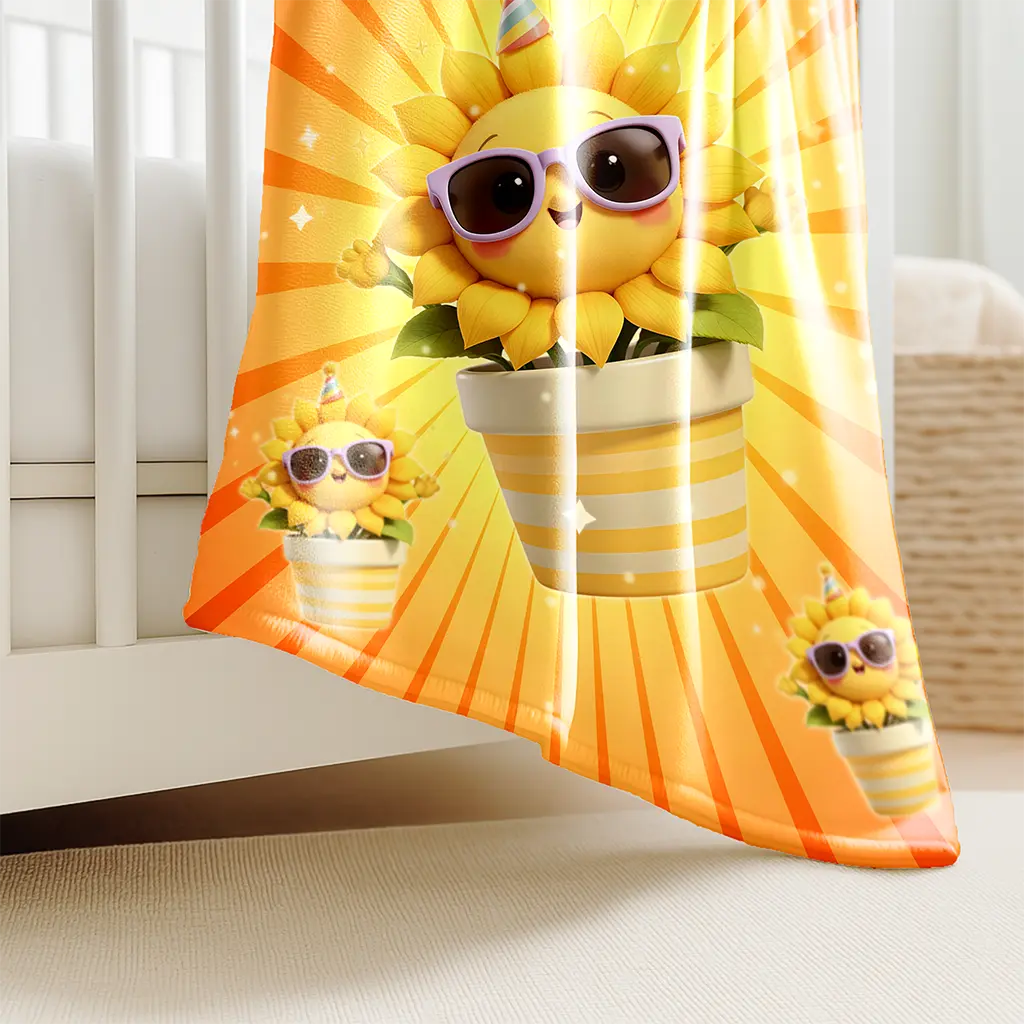Personalized Sunflower Blanket for Baby