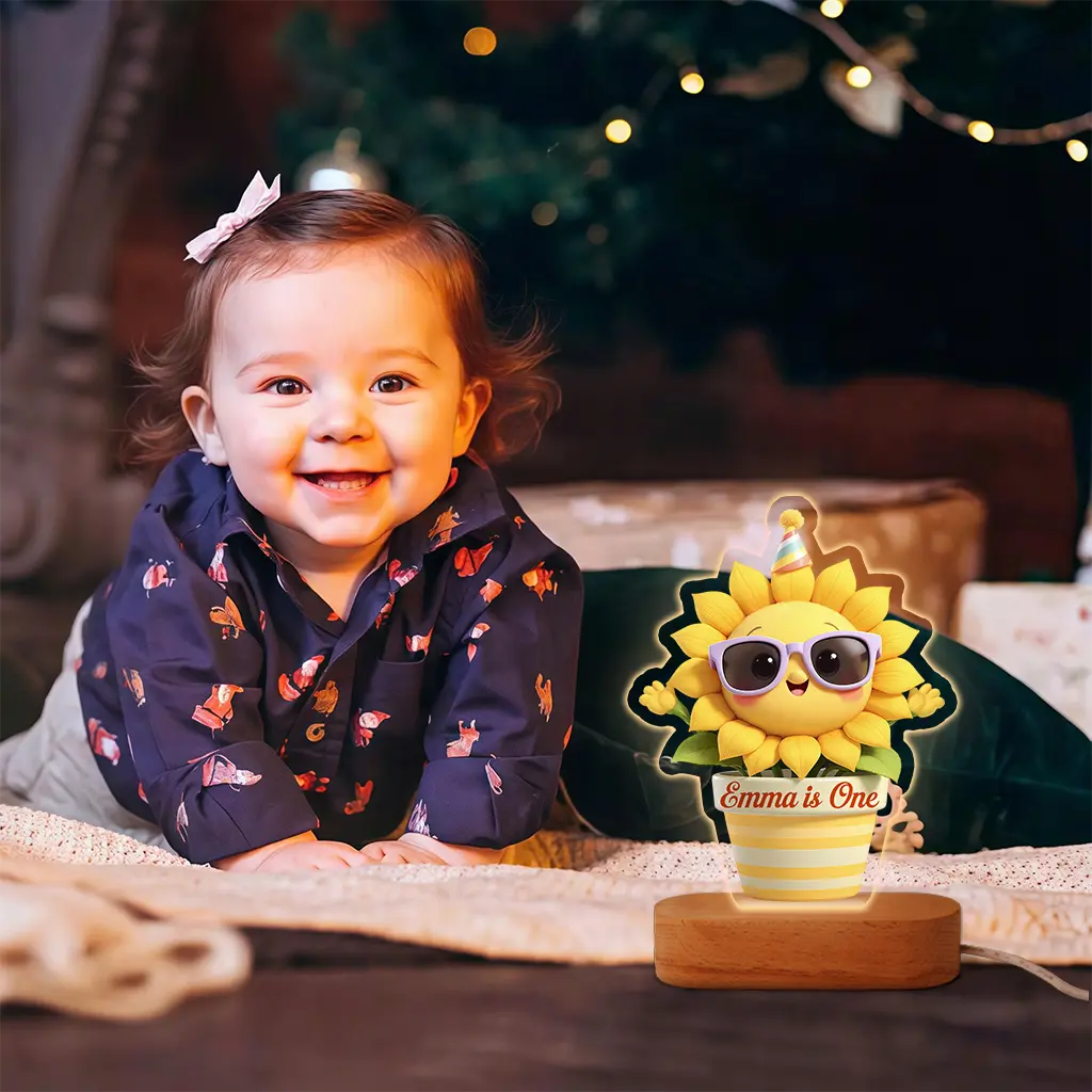 Personalized Sunflower Nightlight | The Perfect “You Are My Sunshine” Gift | Happy Floral Night Light
