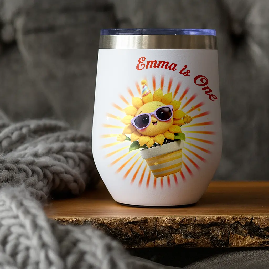 Personalized Sunflower Tumbler for Kids | A Radiant Gift for Little Optimists | Sunny Cheerful Kids’ Drinkware