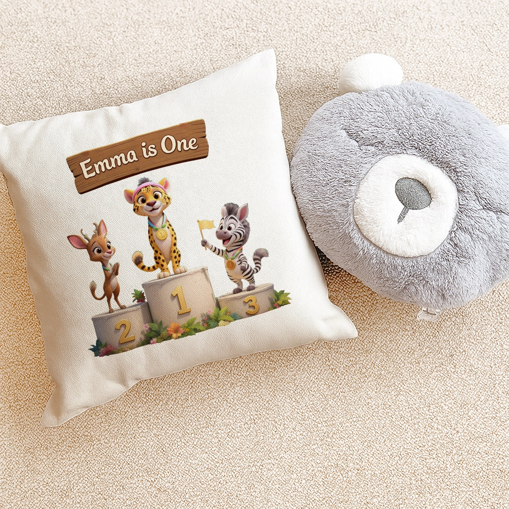 Personalized Victory Podium Athletics Art Pillow – Custom Pillow Birthday & Newborn Gifts