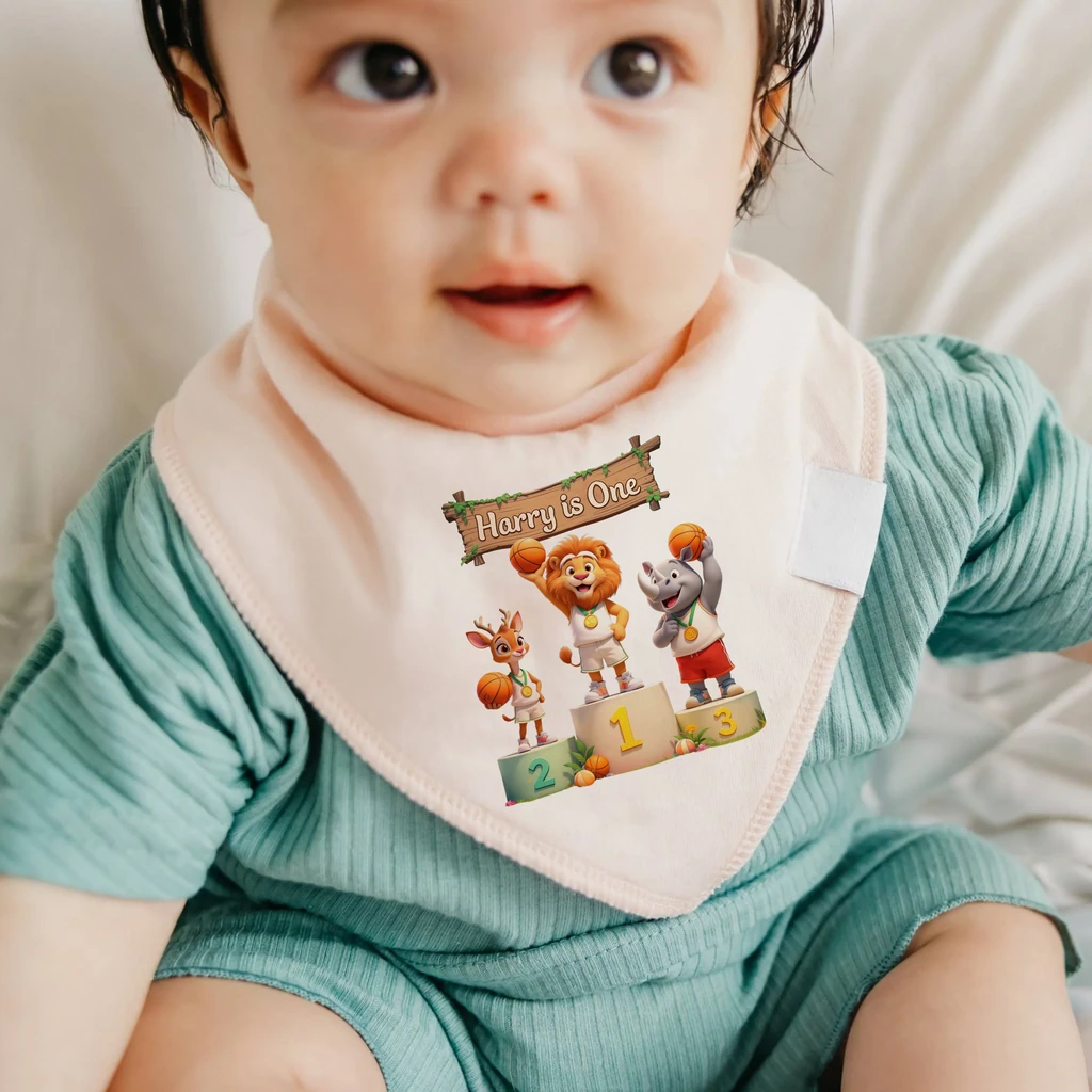 Personalized Victory Podium Basketball Baby Bib Art – Customized Special Birthday Gifts