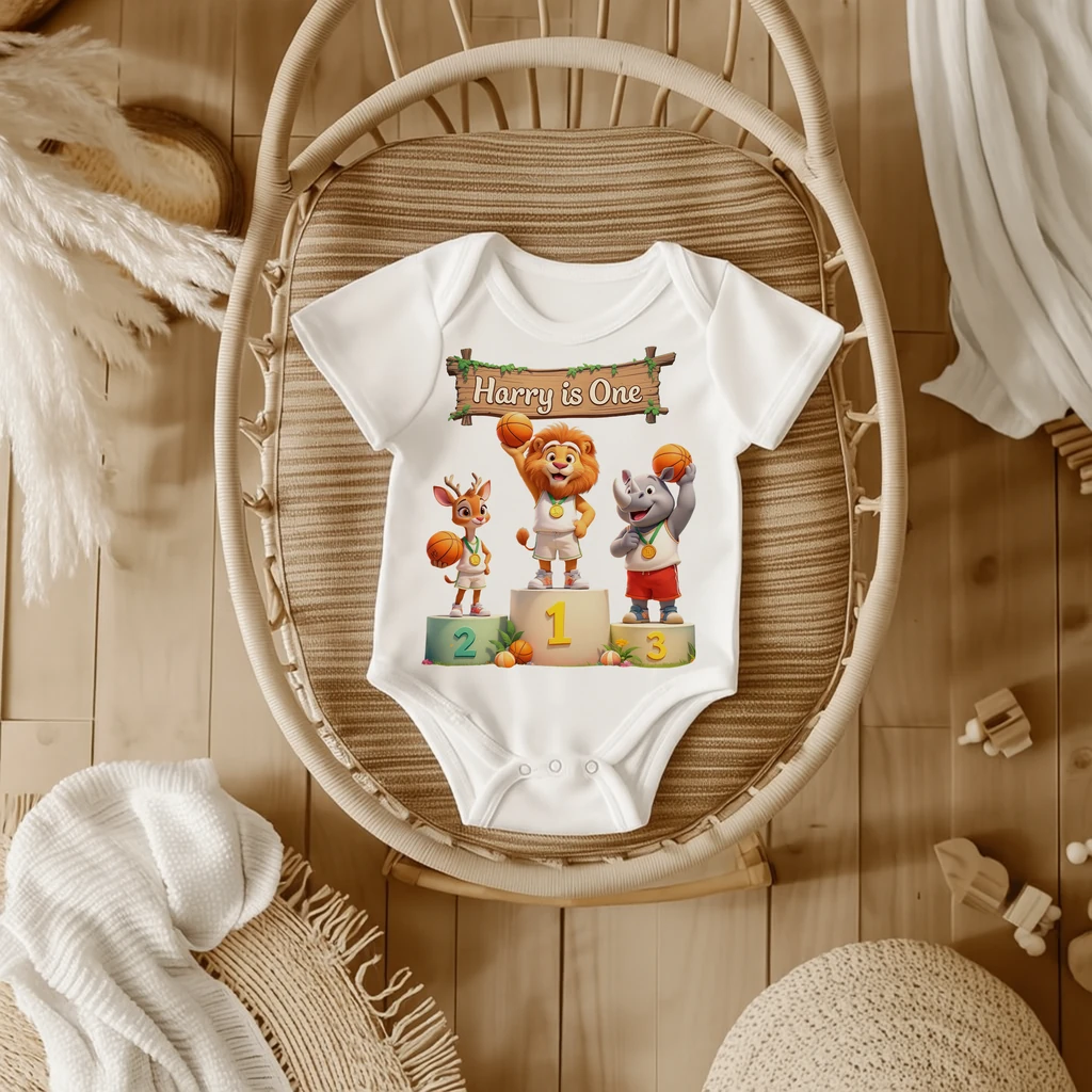 Personalized Victory Podium Basketball Baby Onesie – Special Decor room & Birthday Gifts for Kids