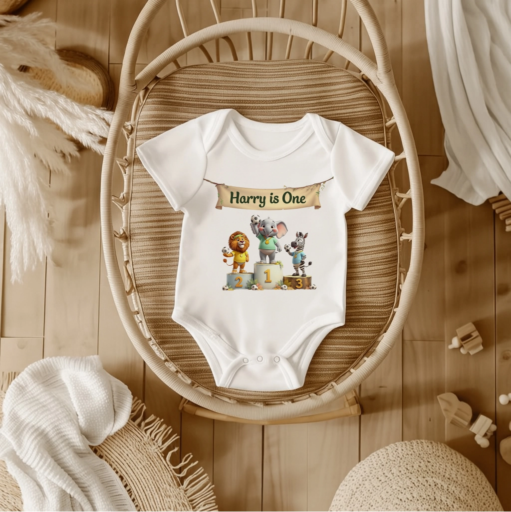 Personalized Victory Podium Soccer Baby Onesie – Special Decor room & Birthday Gifts for Kids