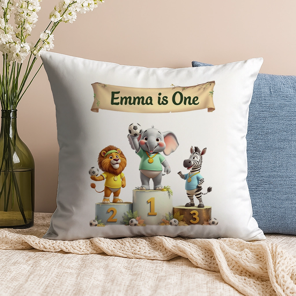 Personalized Victory Podium Soccer Art Pillow – Custom Pillow Birthday & Newborn Gifts