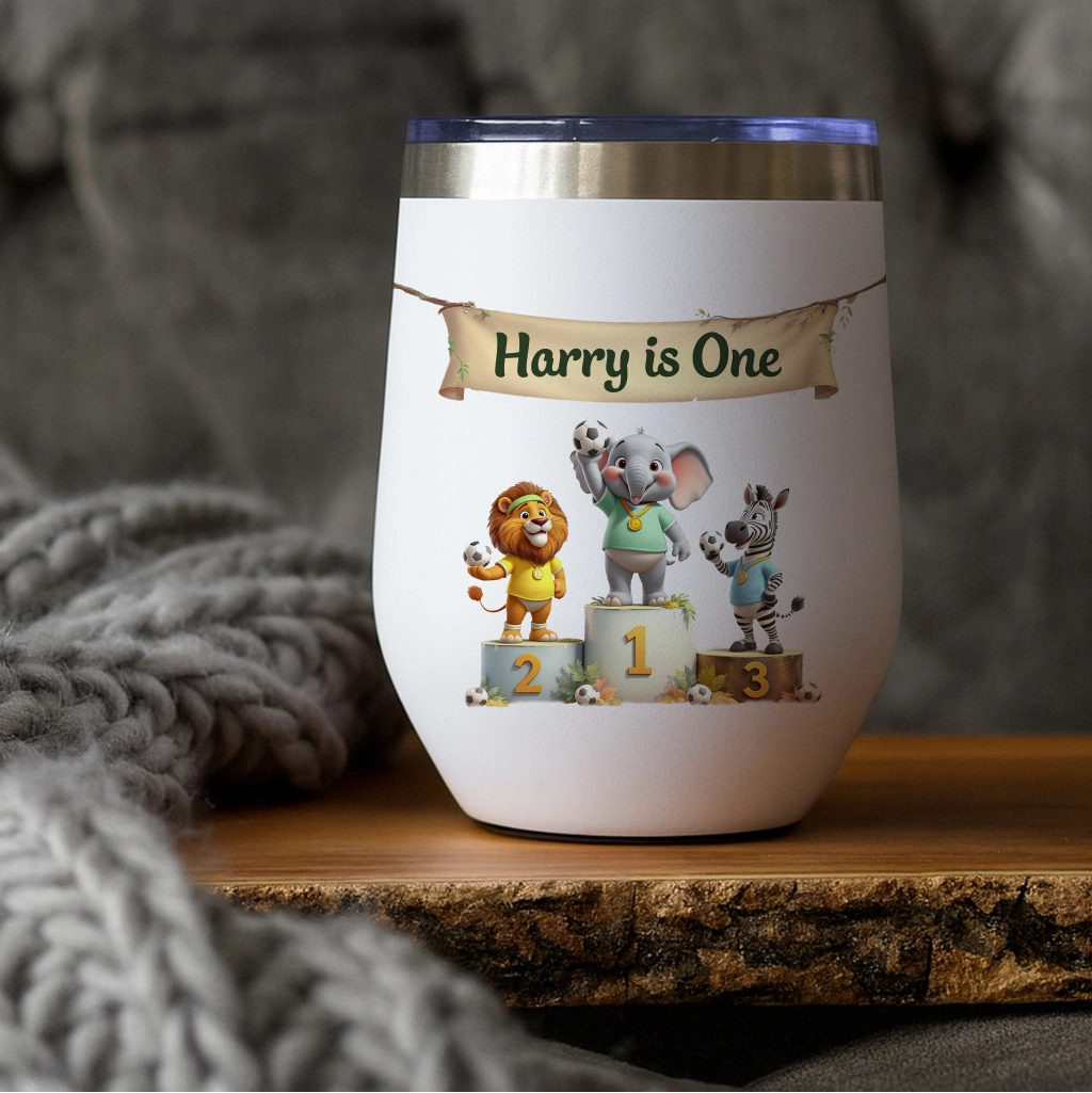 Custom Soccer Tumbler for Kids – Personalized Victory Podium Water Bottle Birthday Gift & Room Decor