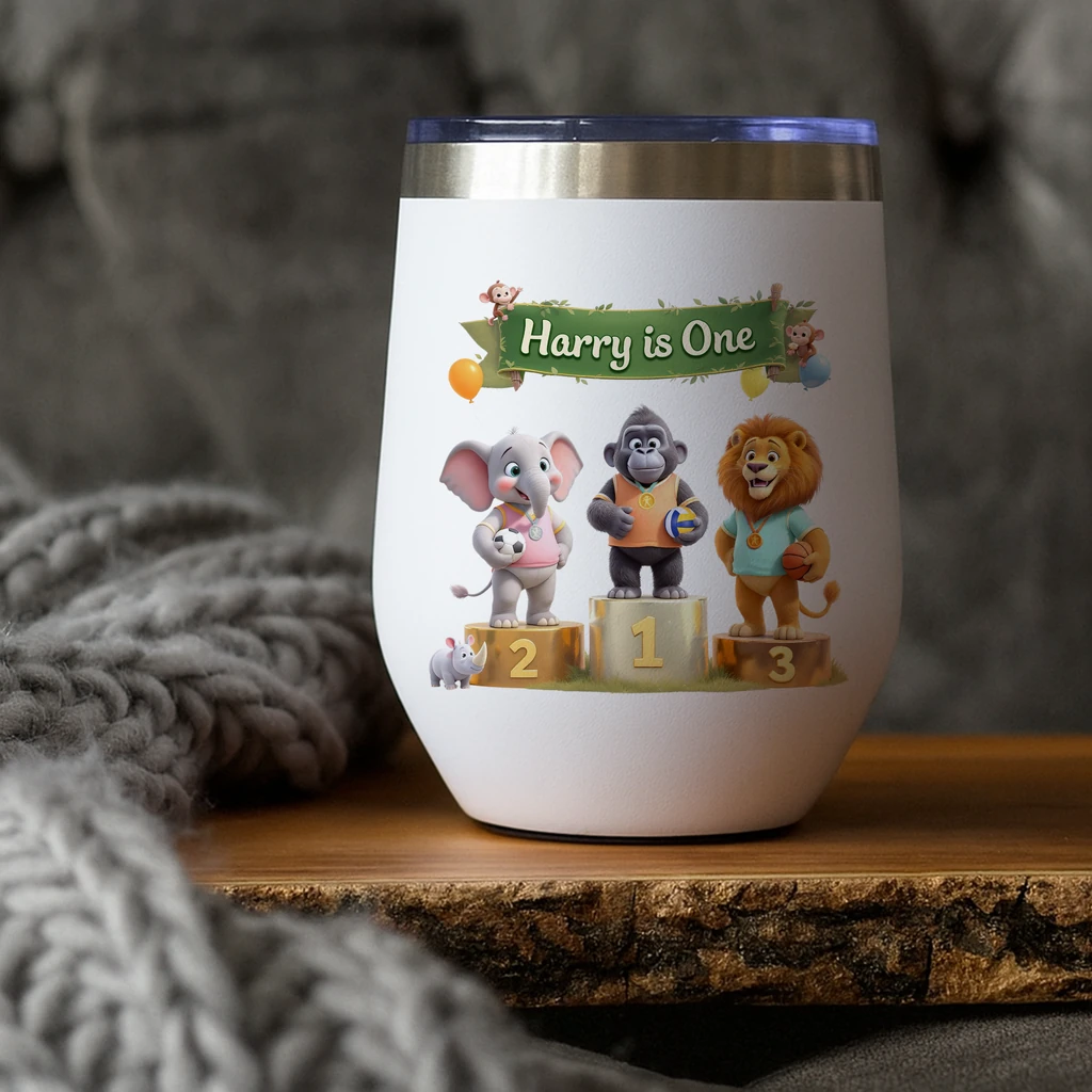 Custom Sports Tumbler for Kids – Personalized Victory Podium Soccer, Basketball, Volleyball Birthday Gifts for Kids