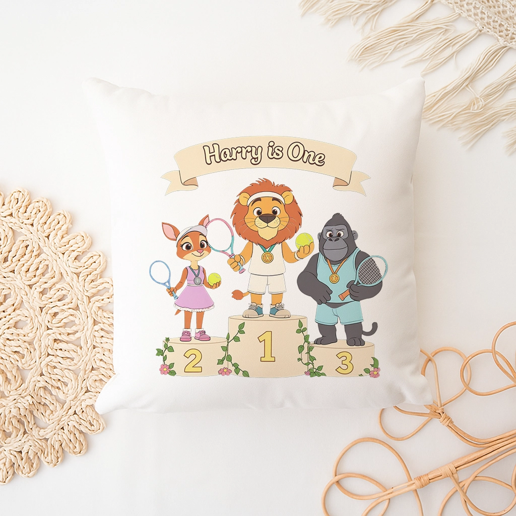 Personalized Victory Podium Tennis Art Pillow – Custom Pillow Birthday & Newborn Gifts