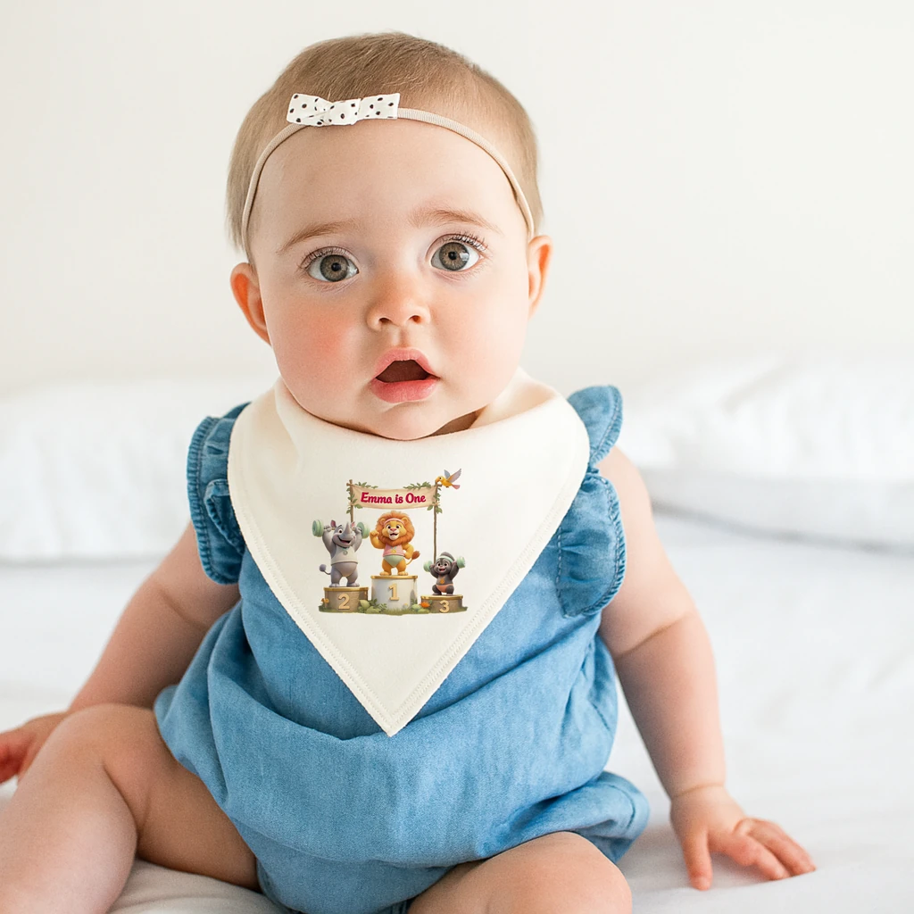 Personalized Victory Podium Weightlifting Baby Bib Art