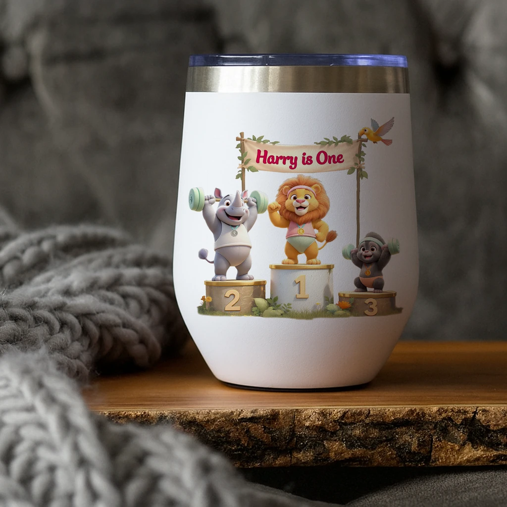 Custom Weightlifting Tumbler for Kids – Personalized Victory Podium Water Bottle Birthday Gift & Room Decor