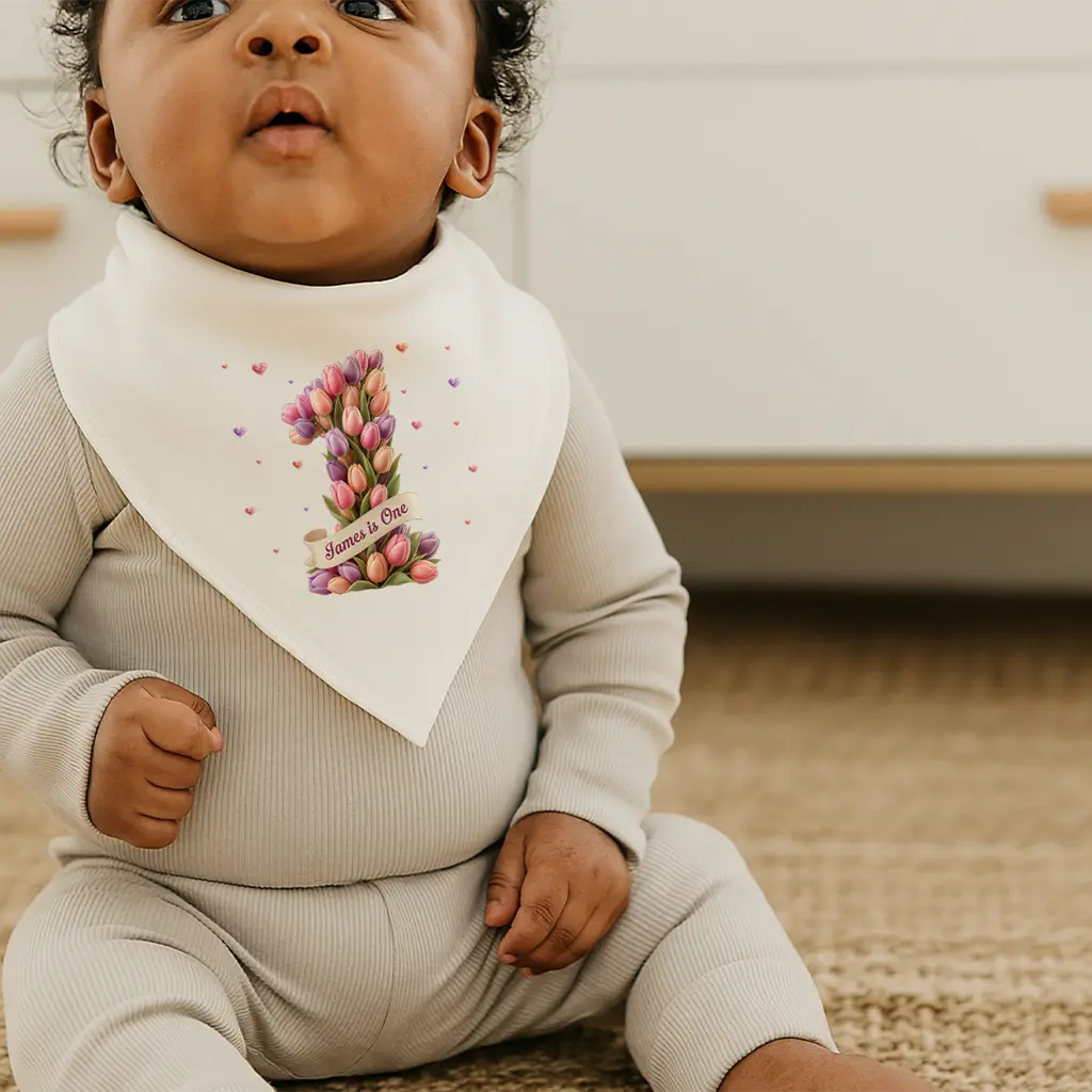 personalized tulip baby bib for kids