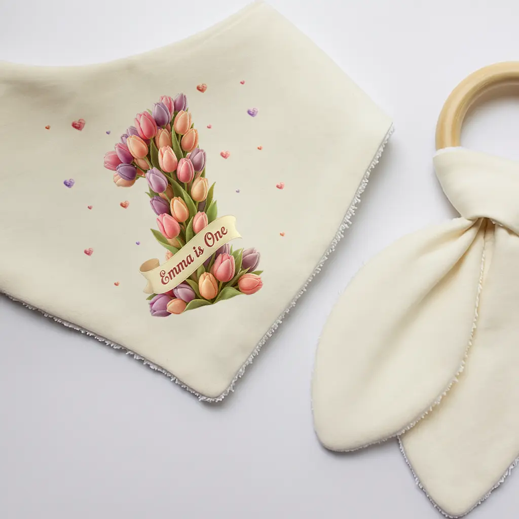 personalized tulip baby bib for kids