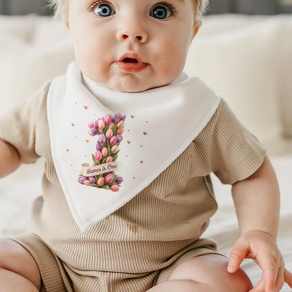 personalized tulip baby bib for kids