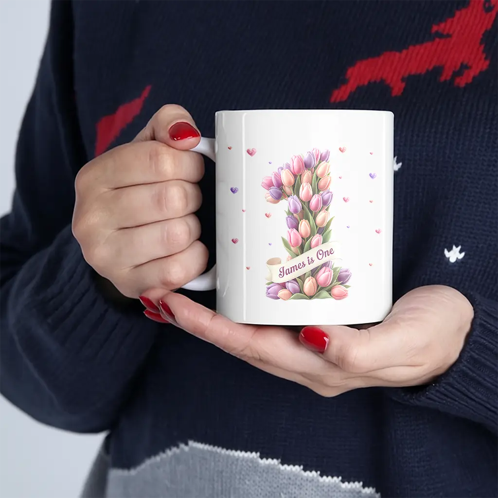 personalized tulip mug for kids